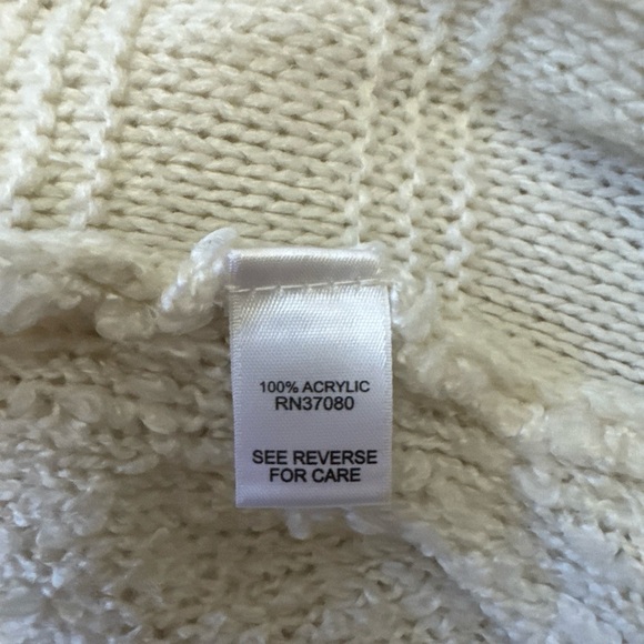 White Knit Open Long Cardigan Size L - Picture 5 of 7